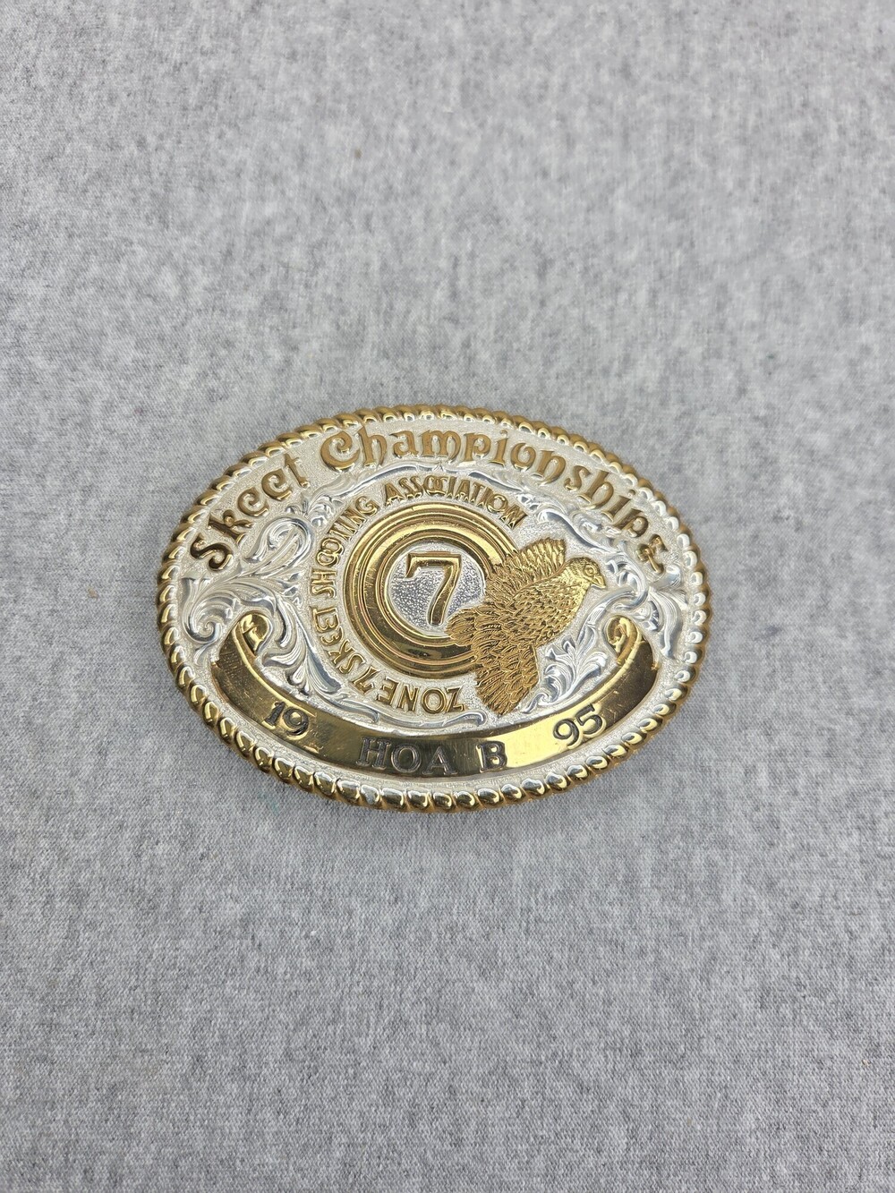 1995 Skeet Championship Zone 7 Crumrine Trophy Belt Buckle Skeet Shooting HOA